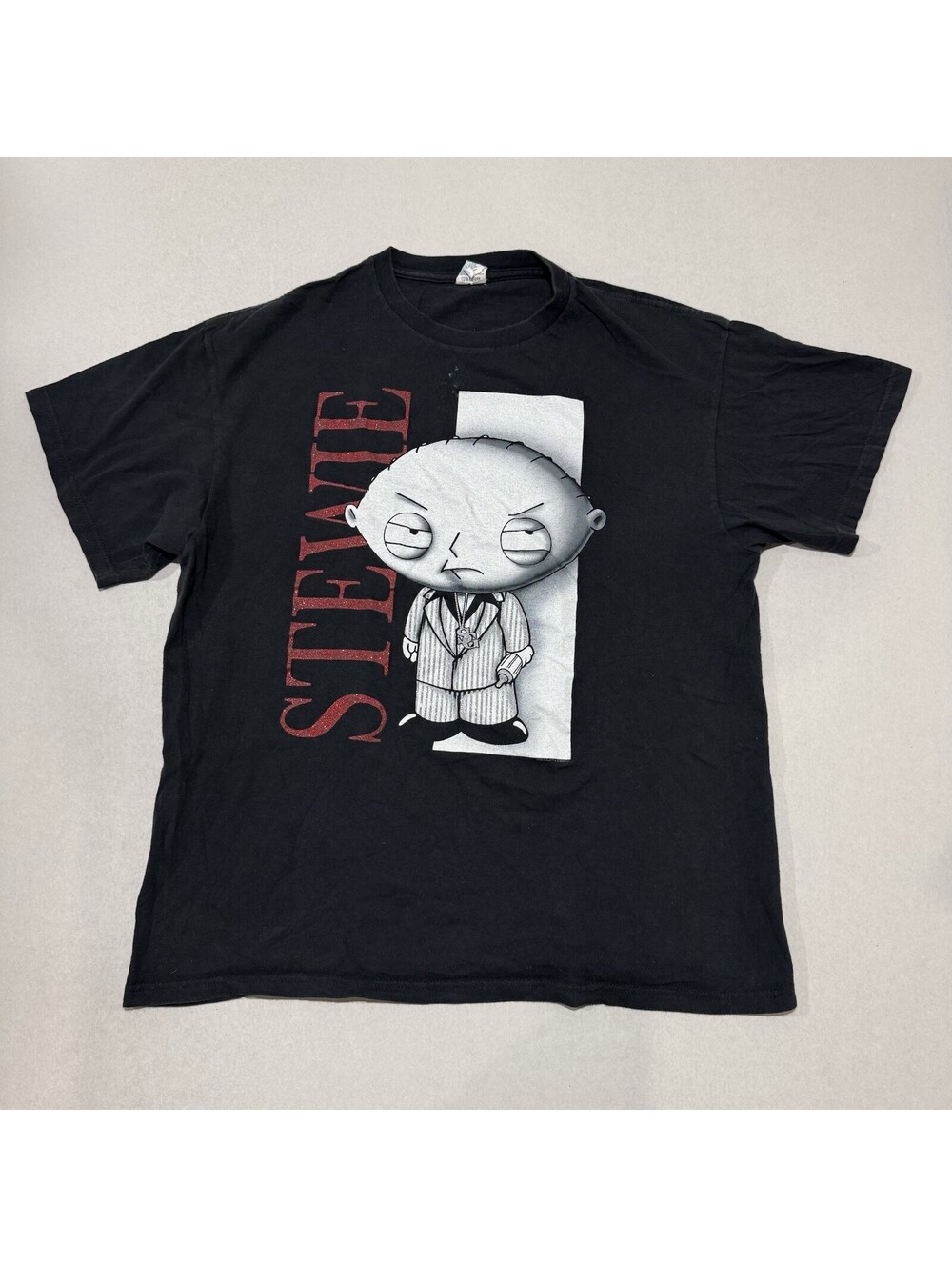Vintage Family Guy Stewie Griffin Scarface Parody Black T-Shirt Size XL Men’s